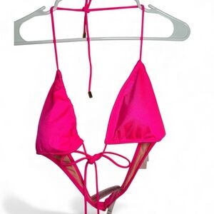 Victoria's Secret Triangle Bikini Hot Pink Top, Size Medium